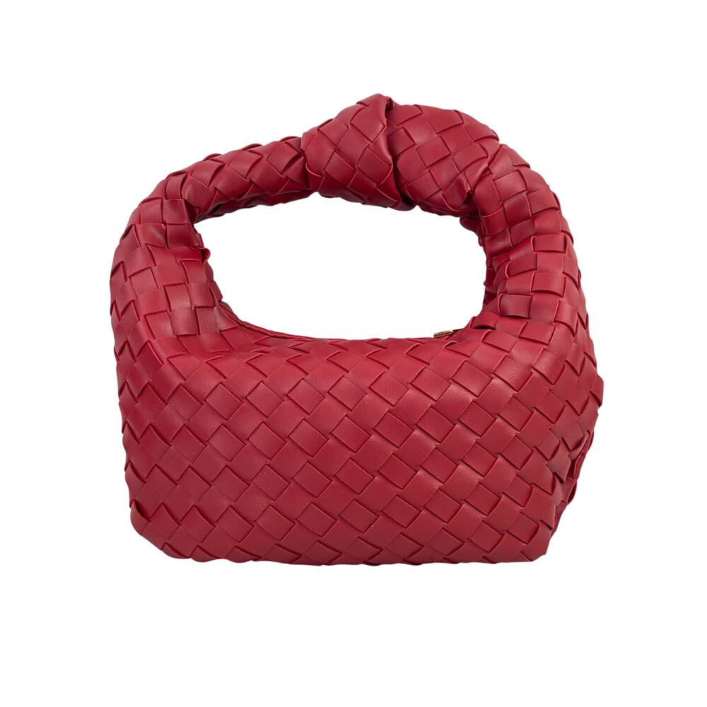 Urban Expressions Red Woven Weave Knotted Hobo Shoulder Mini Handbag Size OS